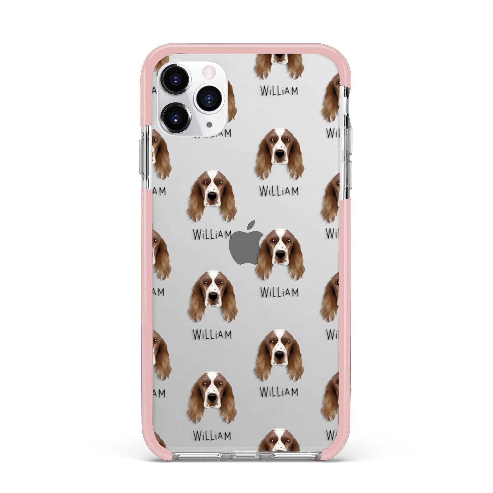 Welsh Springer Spaniel Icon with Name iPhone 11 Pro Max Impact Pink Edge Case