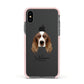 Welsh Springer Spaniel Personalised Apple iPhone Xs Impact Case Pink Edge on Black Phone