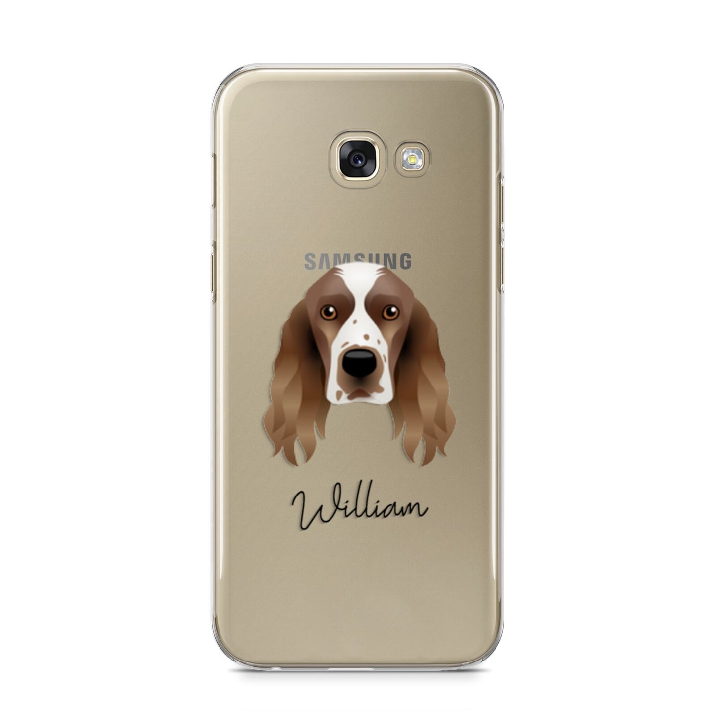 Welsh Springer Spaniel Personalised Samsung Galaxy A5 2017 Case on gold phone