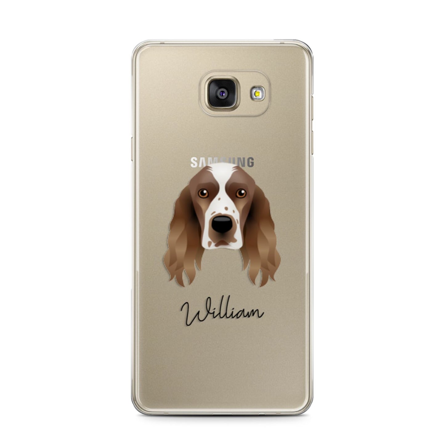 Welsh Springer Spaniel Personalised Samsung Galaxy A7 2016 Case on gold phone