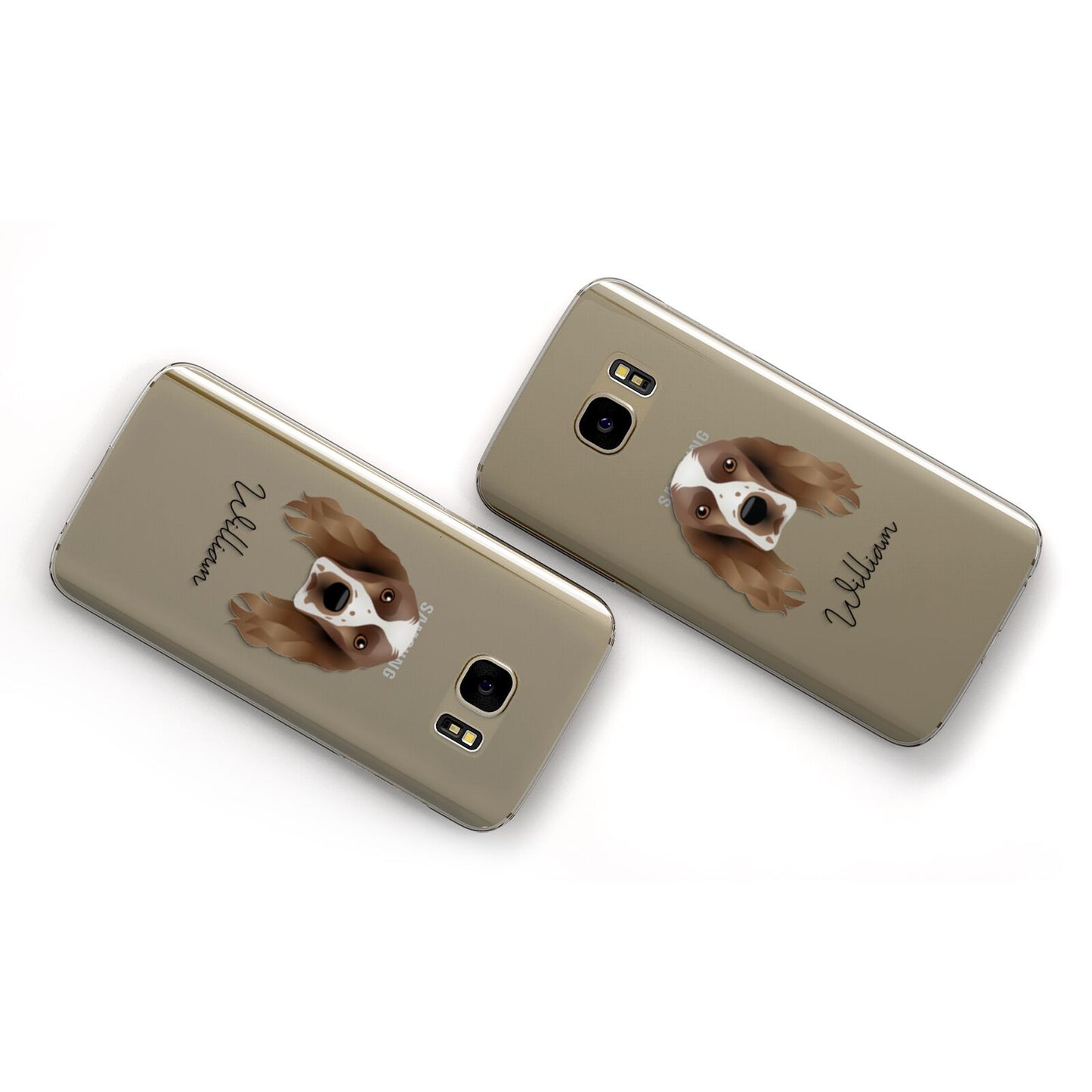 Welsh Springer Spaniel Personalised Samsung Galaxy Case Flat Overview