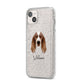 Welsh Springer Spaniel Personalised iPhone 14 Plus Glitter Tough Case Starlight Angled Image