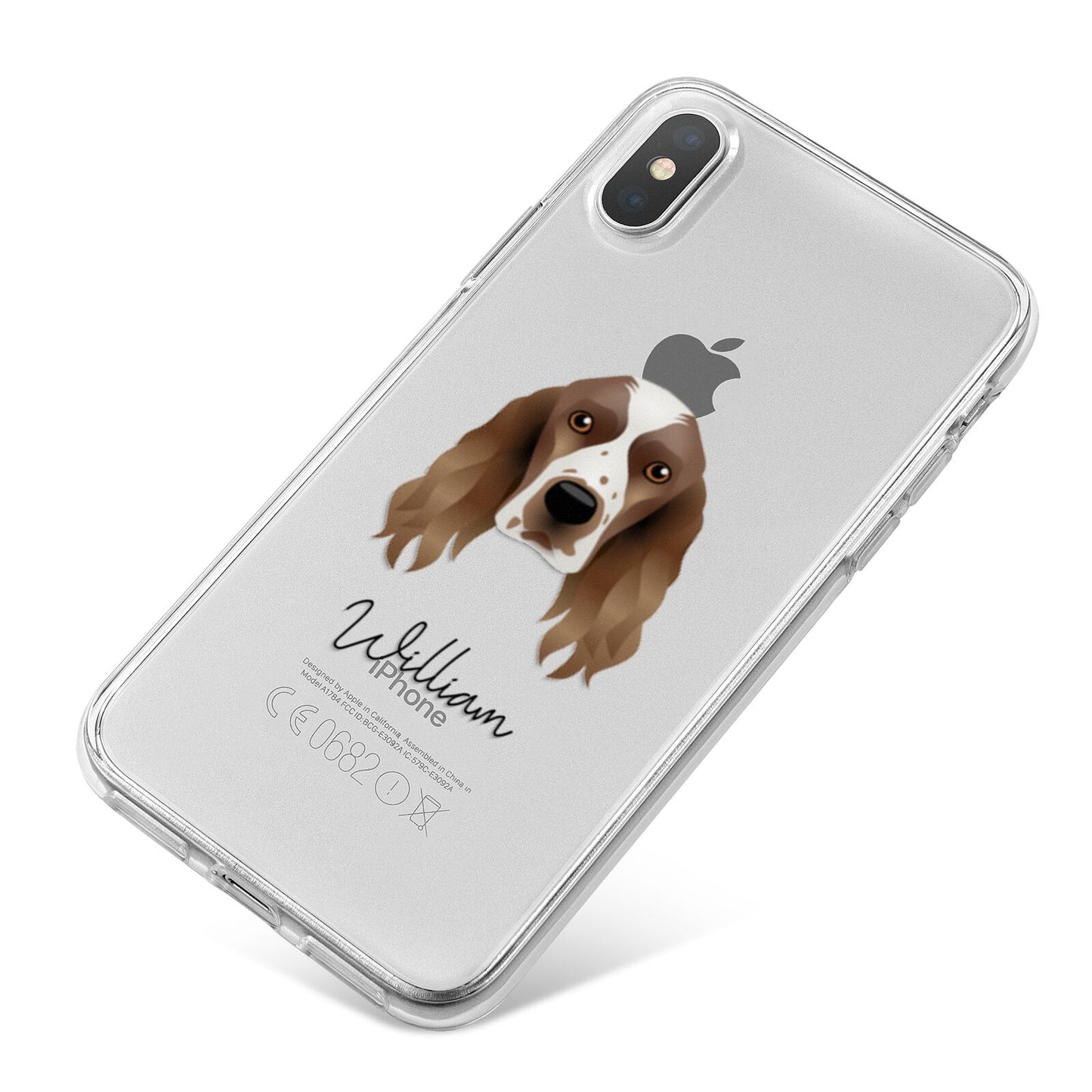 Welsh Springer Spaniel Personalised iPhone X Bumper Case on Silver iPhone