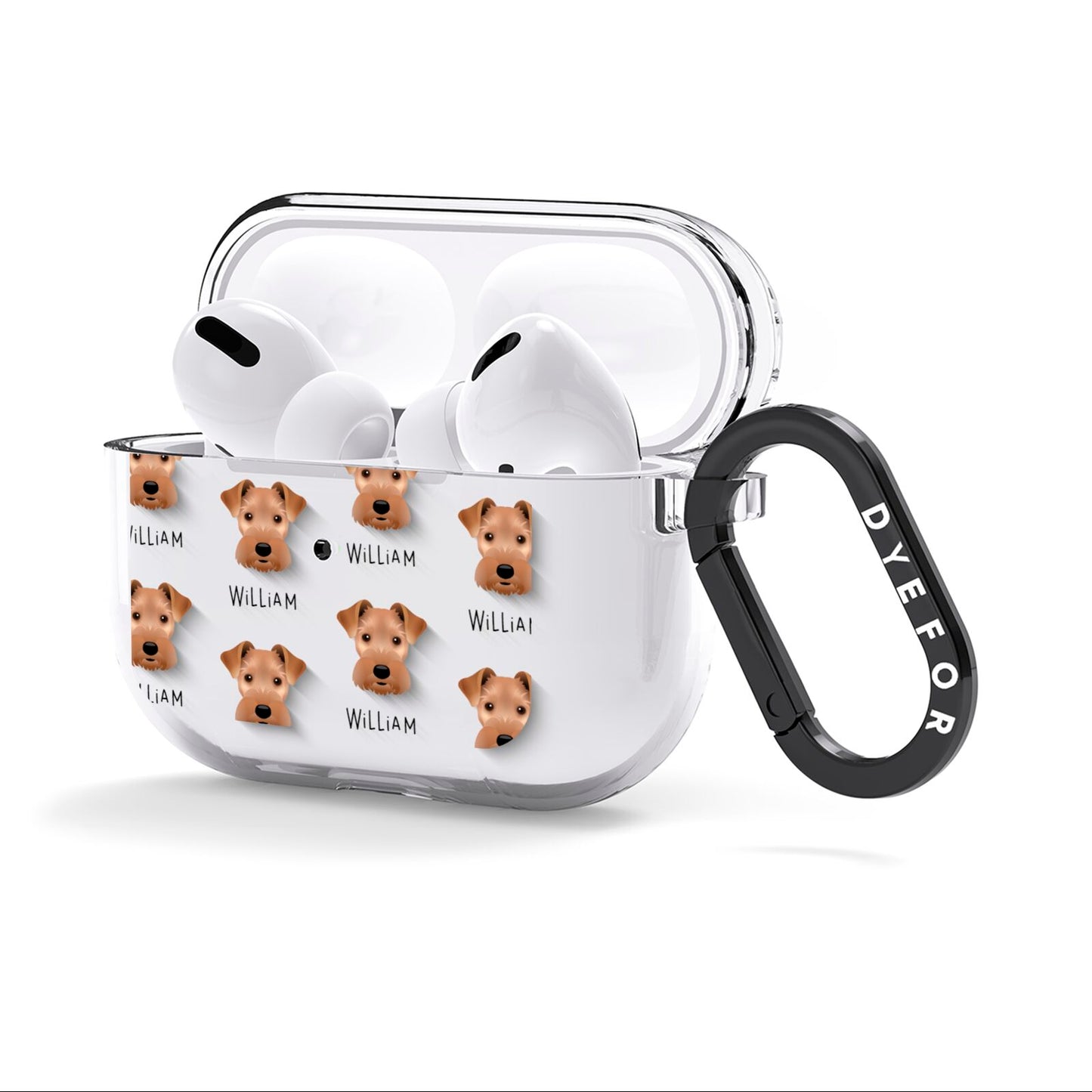 Welsh Terrier Icon with Name AirPods Clear Case 3rd Gen Side Image
