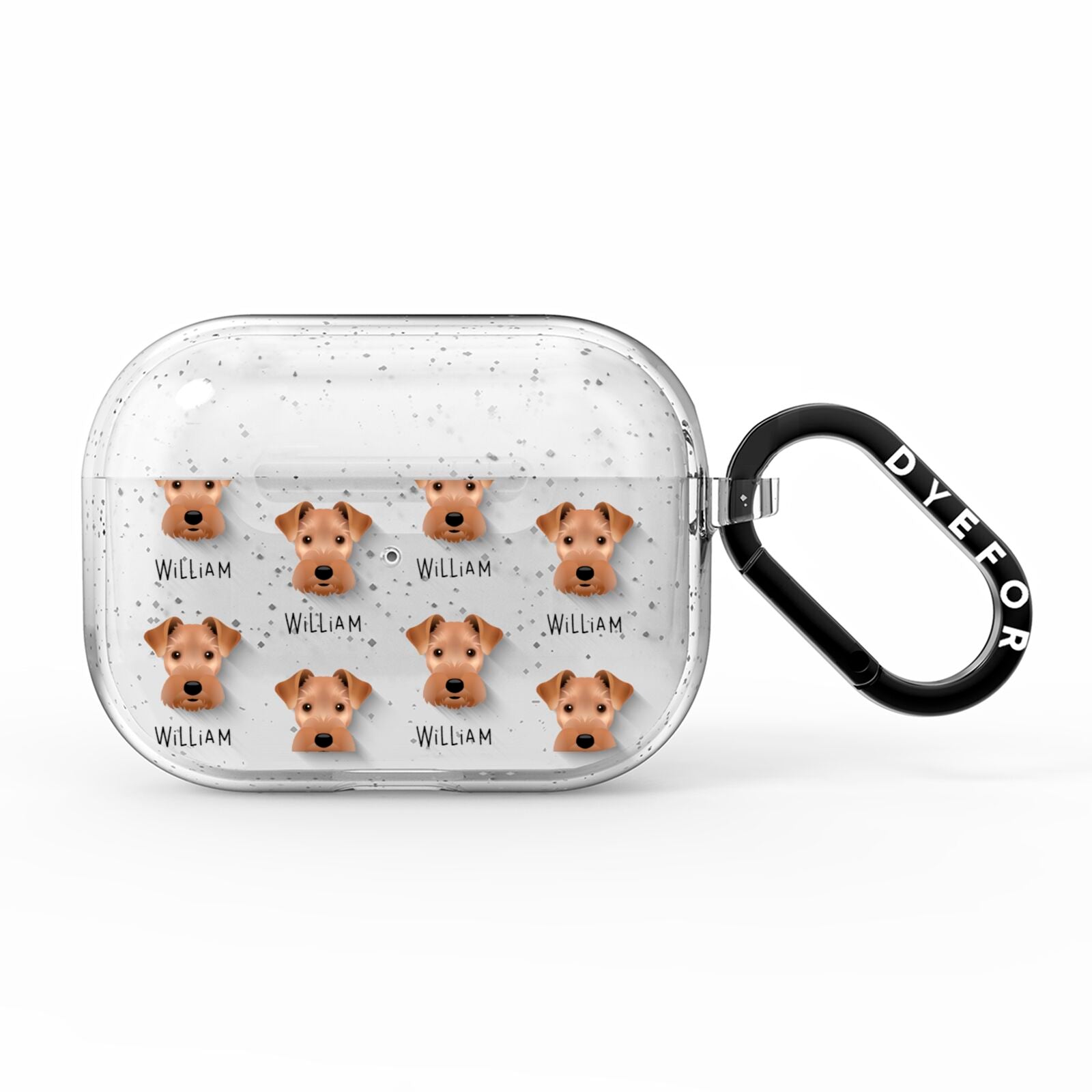Welsh Terrier Icon with Name AirPods Pro Glitter Case