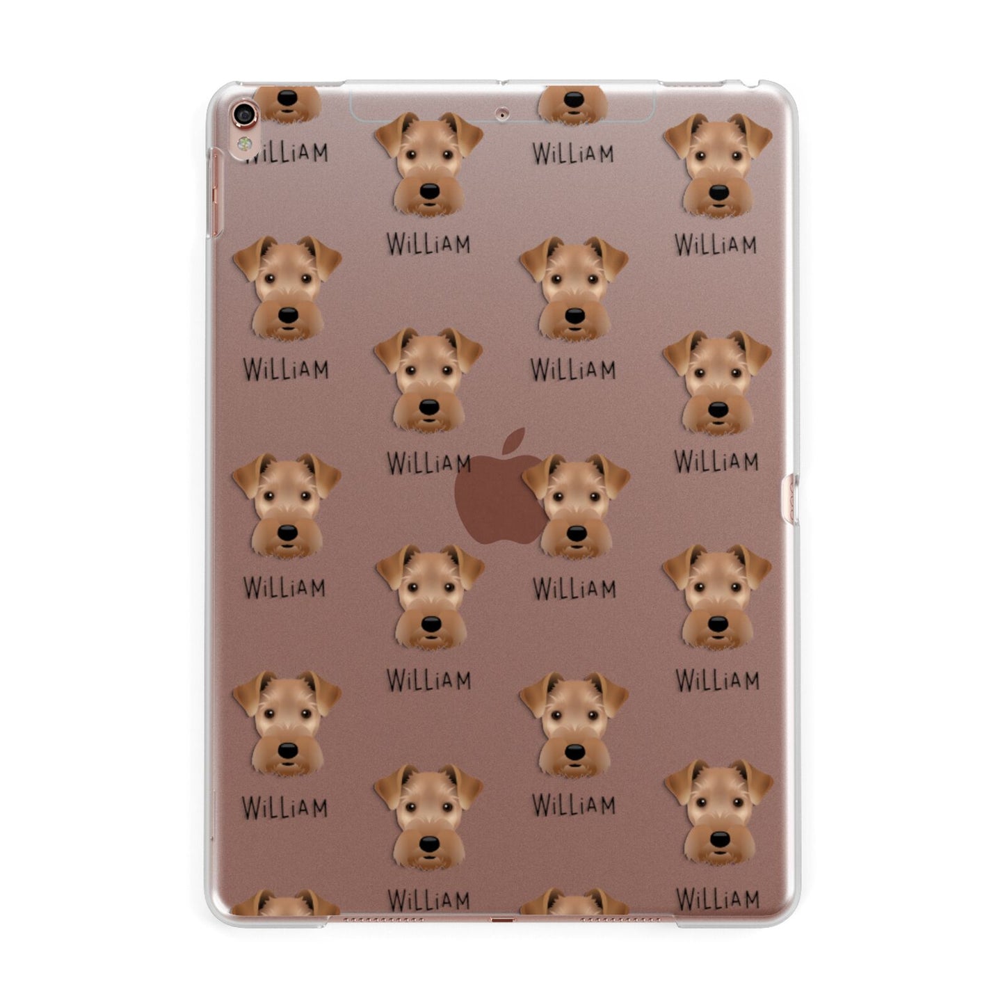 Welsh Terrier Icon with Name Apple iPad Rose Gold Case