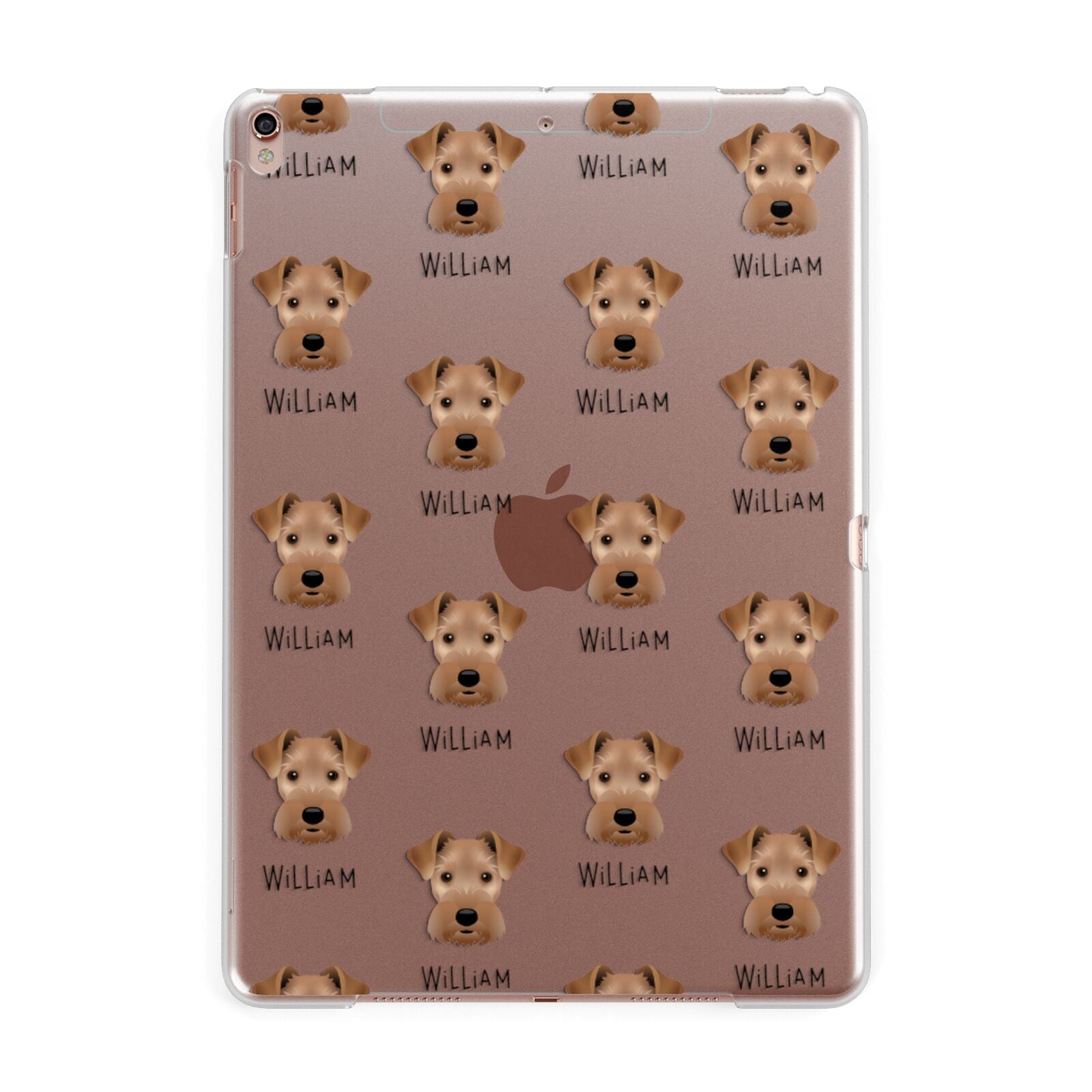 Welsh Terrier Icon with Name Apple iPad Rose Gold Case