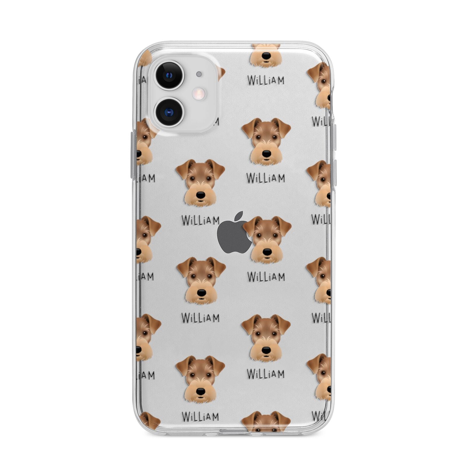 Welsh Terrier Icon with Name Apple iPhone 11 in White with Bumper Case