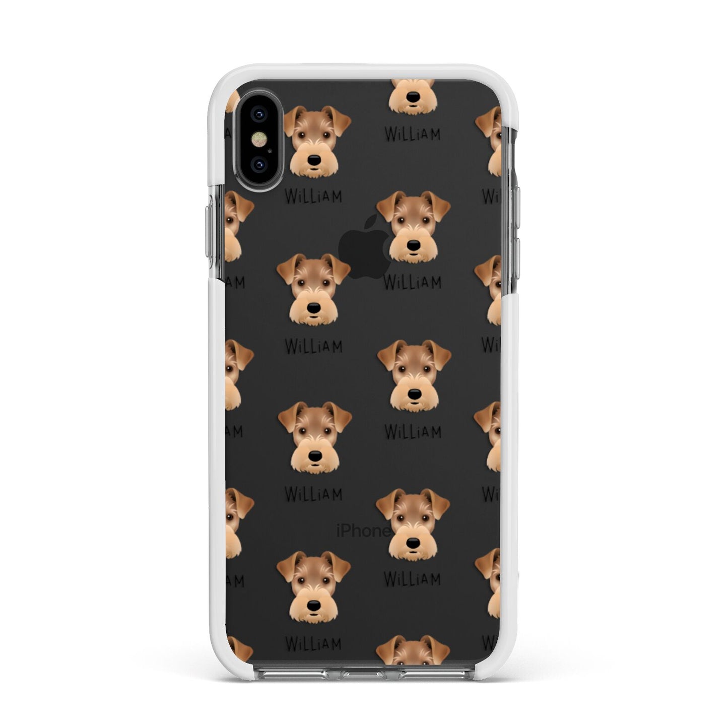 Welsh Terrier Icon with Name Apple iPhone Xs Max Impact Case White Edge on Black Phone