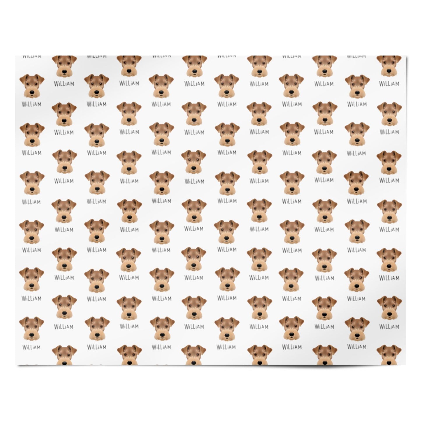 Welsh Terrier Icon with Name Personalised Wrapping Paper Alternative