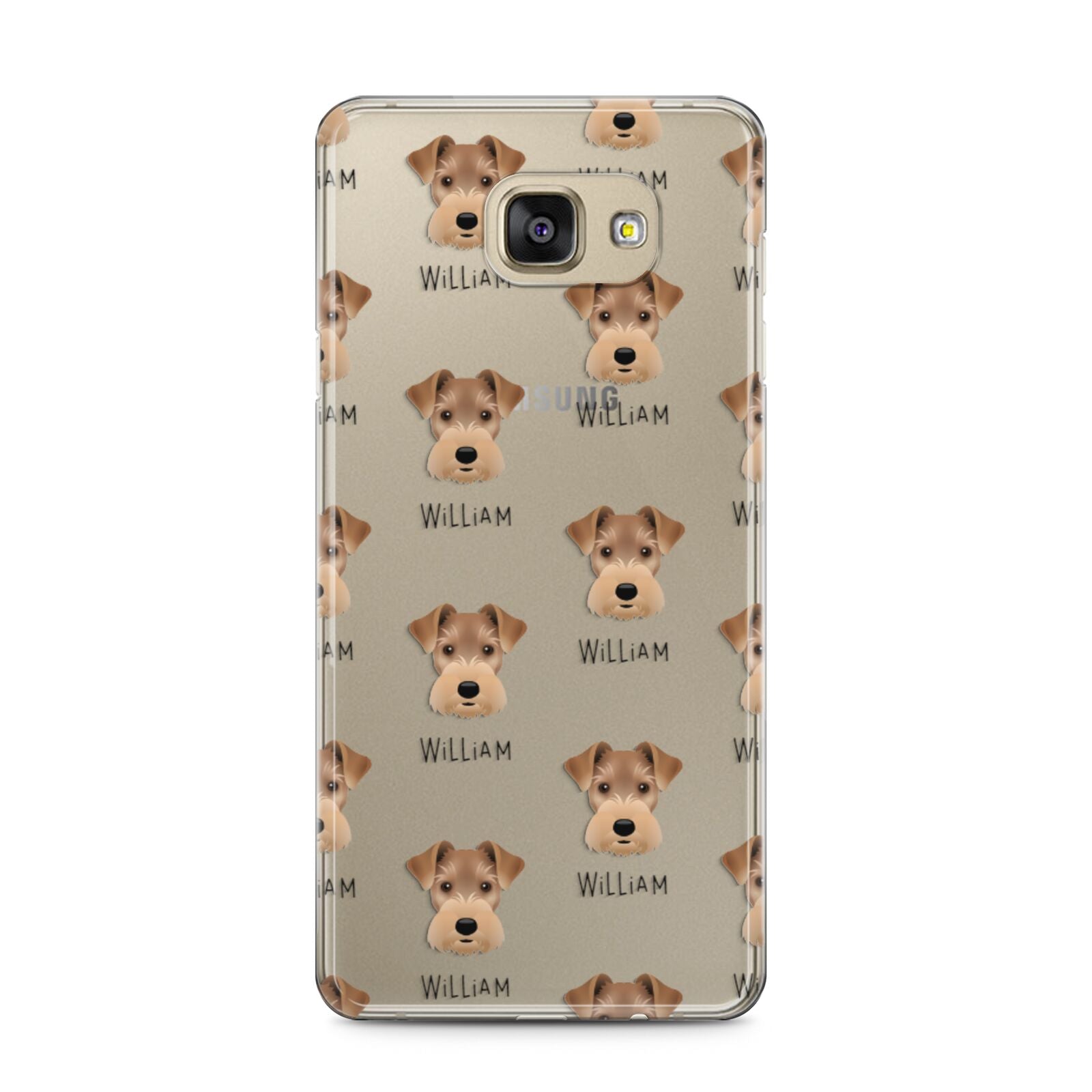 Welsh Terrier Icon with Name Samsung Galaxy A5 2016 Case on gold phone