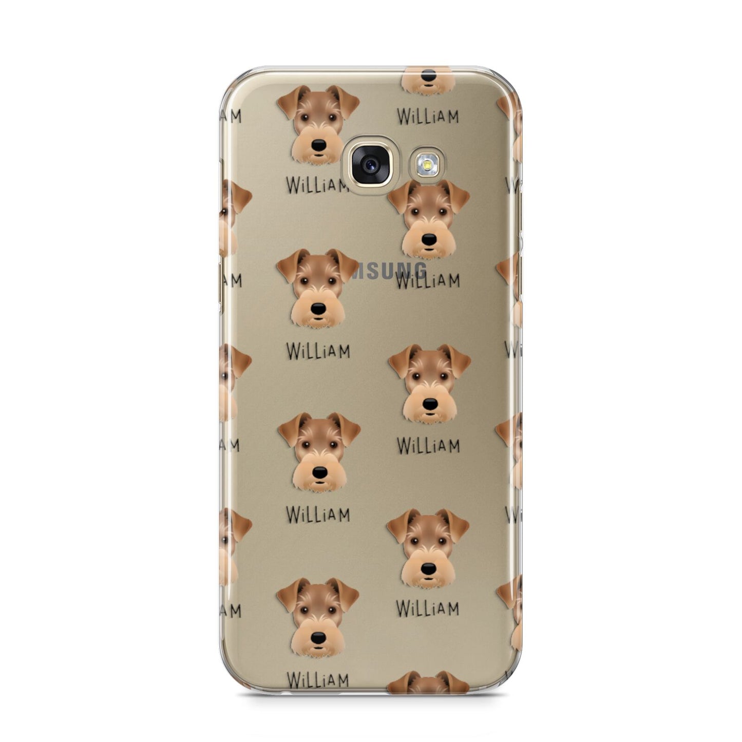 Welsh Terrier Icon with Name Samsung Galaxy A5 2017 Case on gold phone