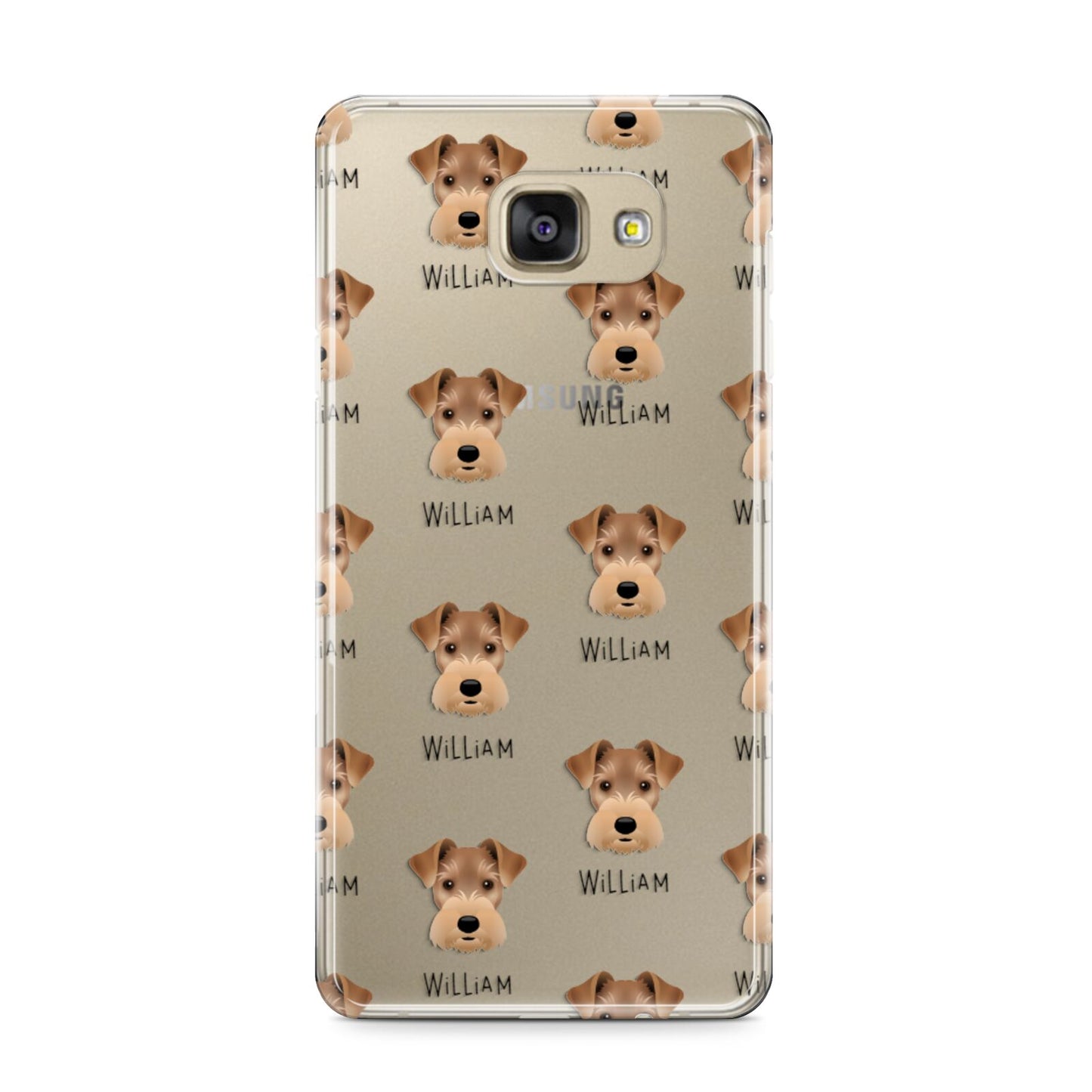 Welsh Terrier Icon with Name Samsung Galaxy A9 2016 Case on gold phone