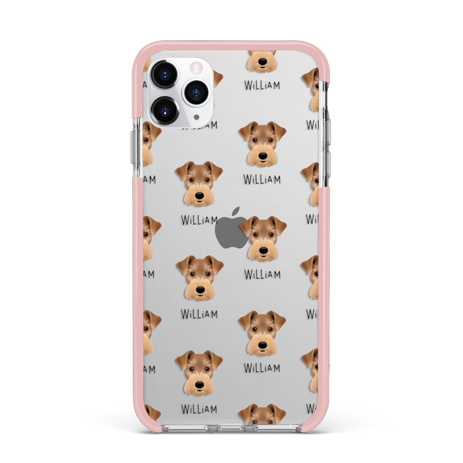 Welsh Terrier Icon with Name iPhone 11 Pro Max Impact Pink Edge Case