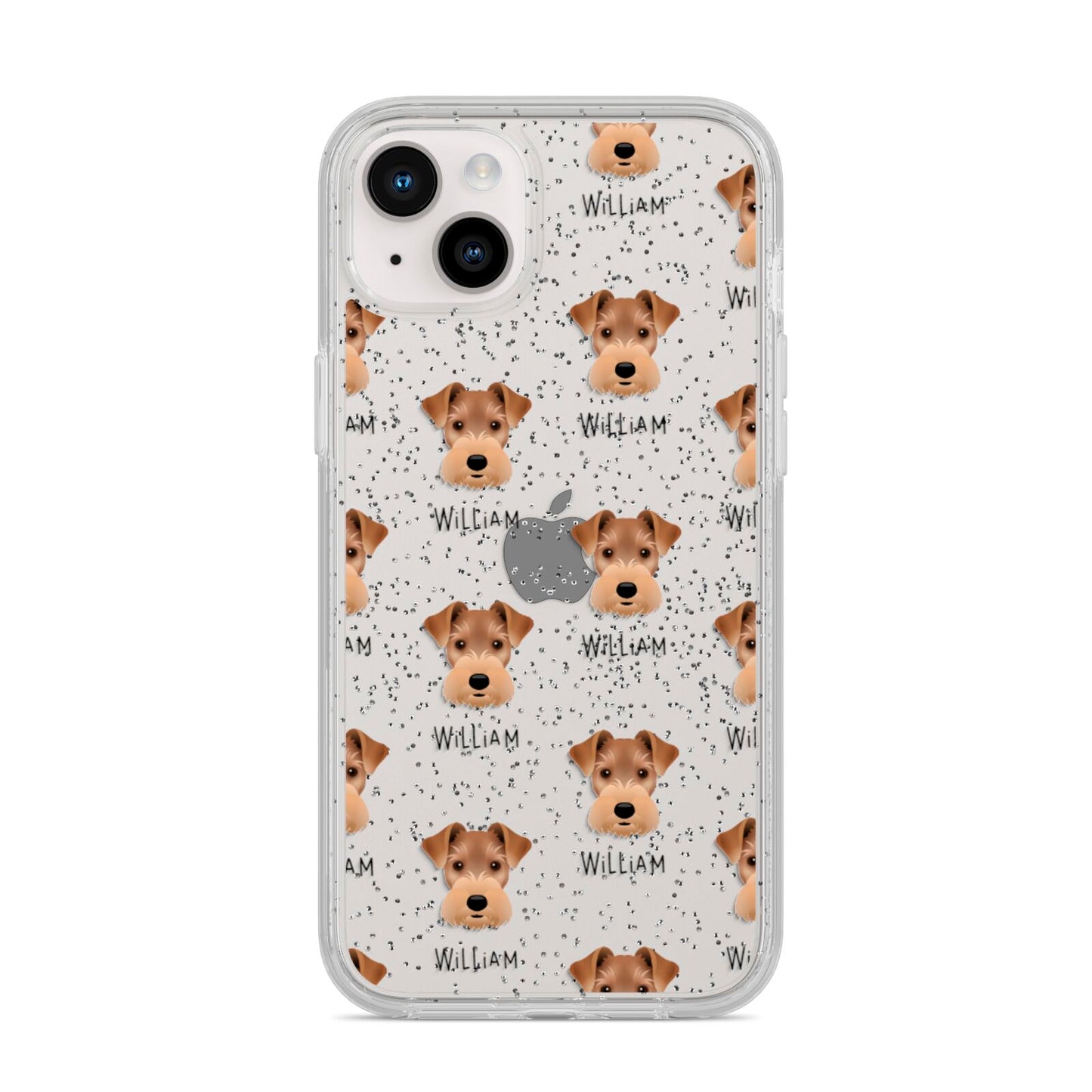 Welsh Terrier Icon with Name iPhone 14 Plus Glitter Tough Case Starlight