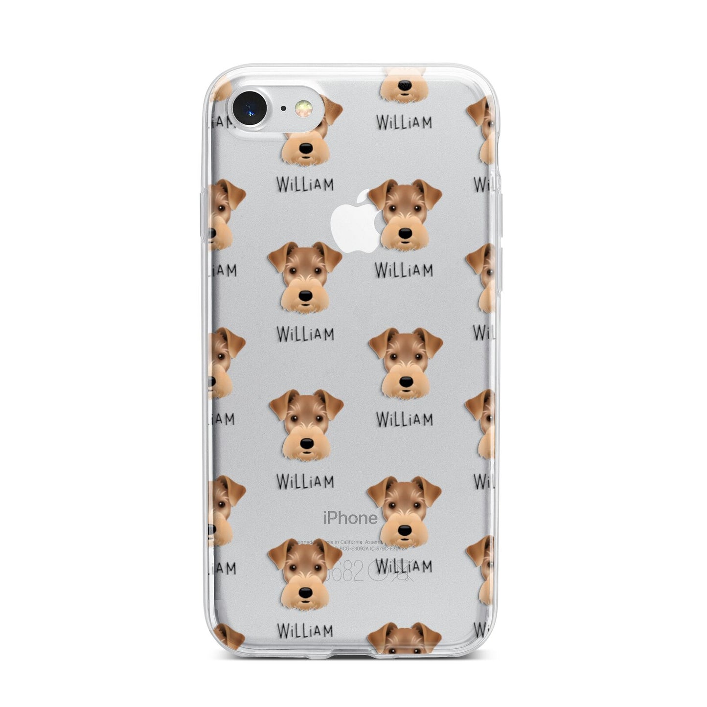 Welsh Terrier Icon with Name iPhone 7 Bumper Case on Silver iPhone