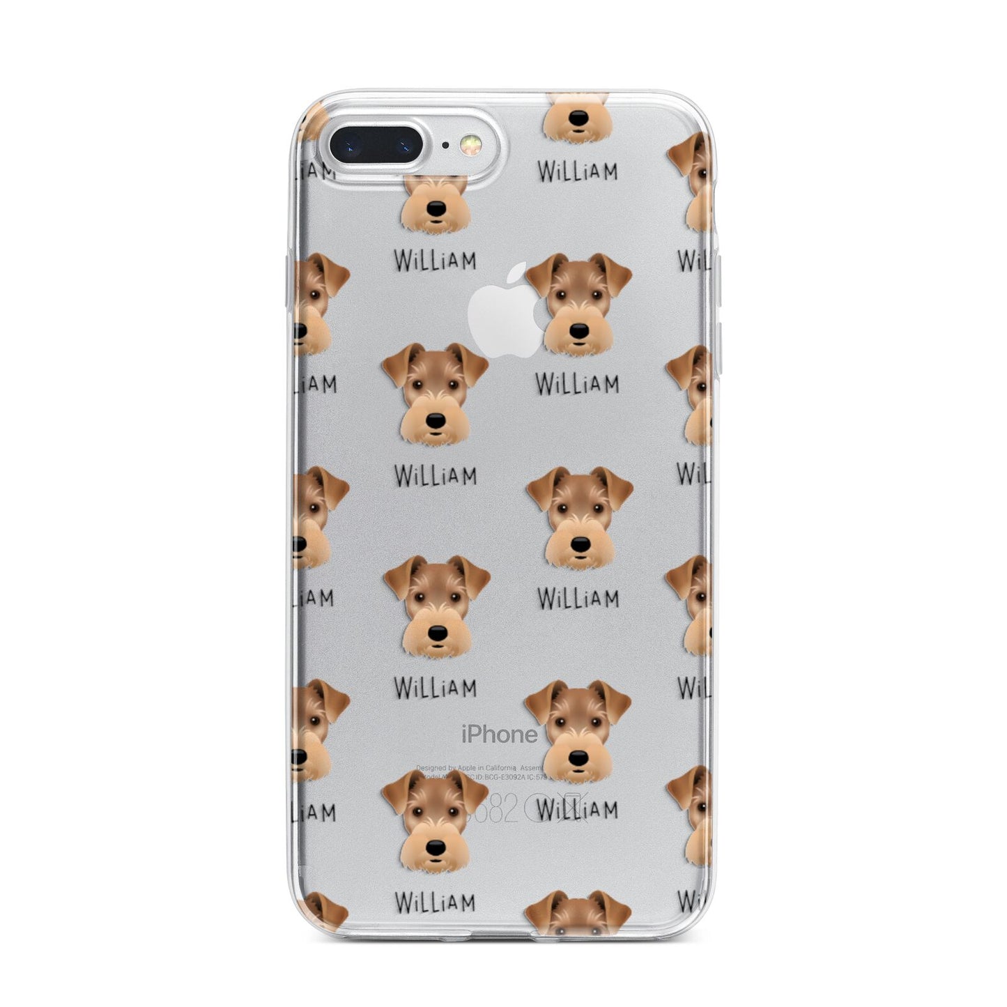 Welsh Terrier Icon with Name iPhone 7 Plus Bumper Case on Silver iPhone