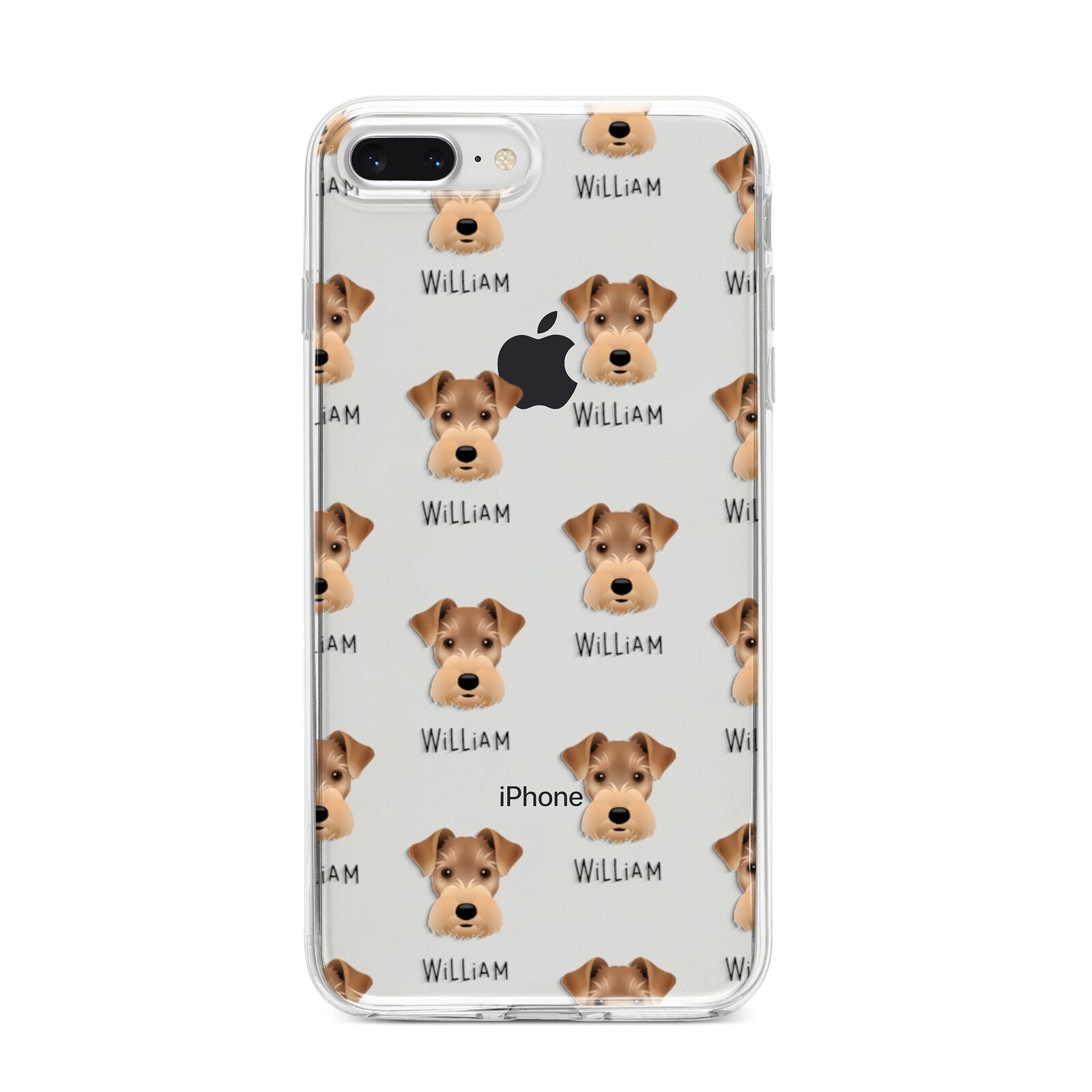 Welsh Terrier Icon with Name iPhone 8 Plus Bumper Case on Silver iPhone