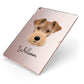 Welsh Terrier Personalised Apple iPad Case on Rose Gold iPad Side View