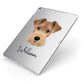 Welsh Terrier Personalised Apple iPad Case on Silver iPad Side View