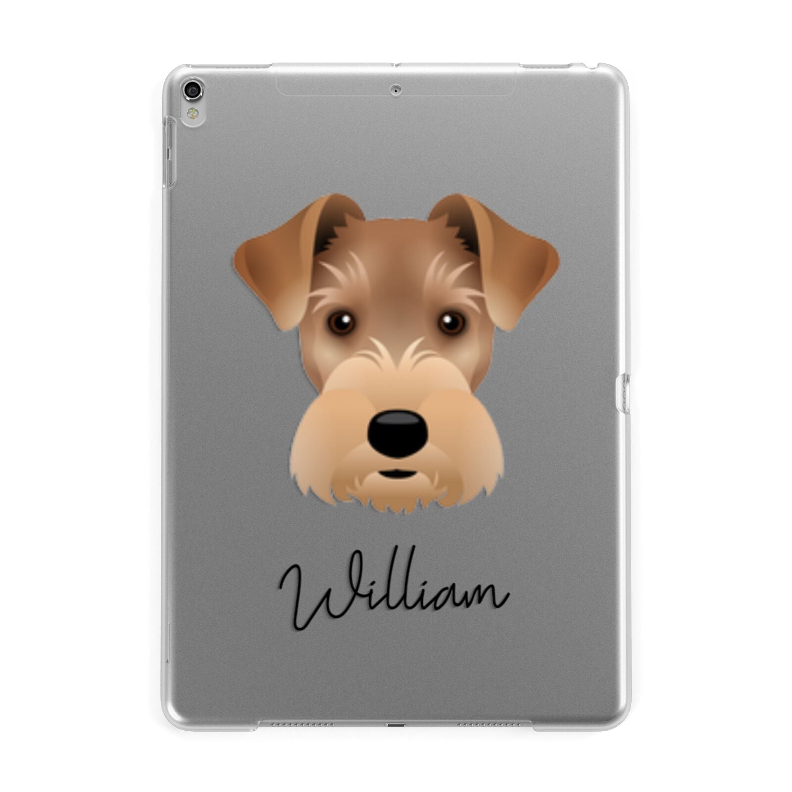 Welsh Terrier Personalised Apple iPad Silver Case