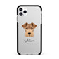 Welsh Terrier Personalised Apple iPhone 11 Pro Max in Silver with Black Impact Case