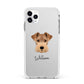 Welsh Terrier Personalised Apple iPhone 11 Pro Max in Silver with White Impact Case