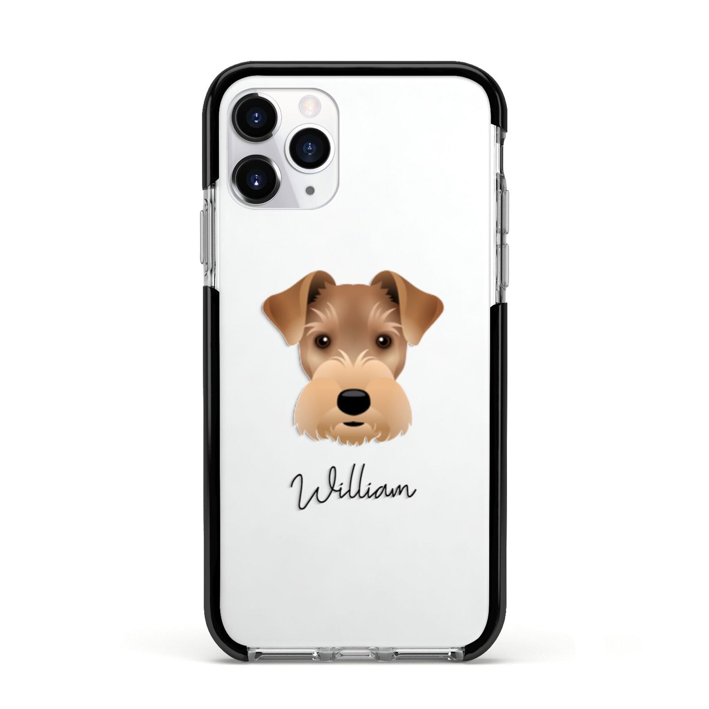Welsh Terrier Personalised Apple iPhone 11 Pro in Silver with Black Impact Case
