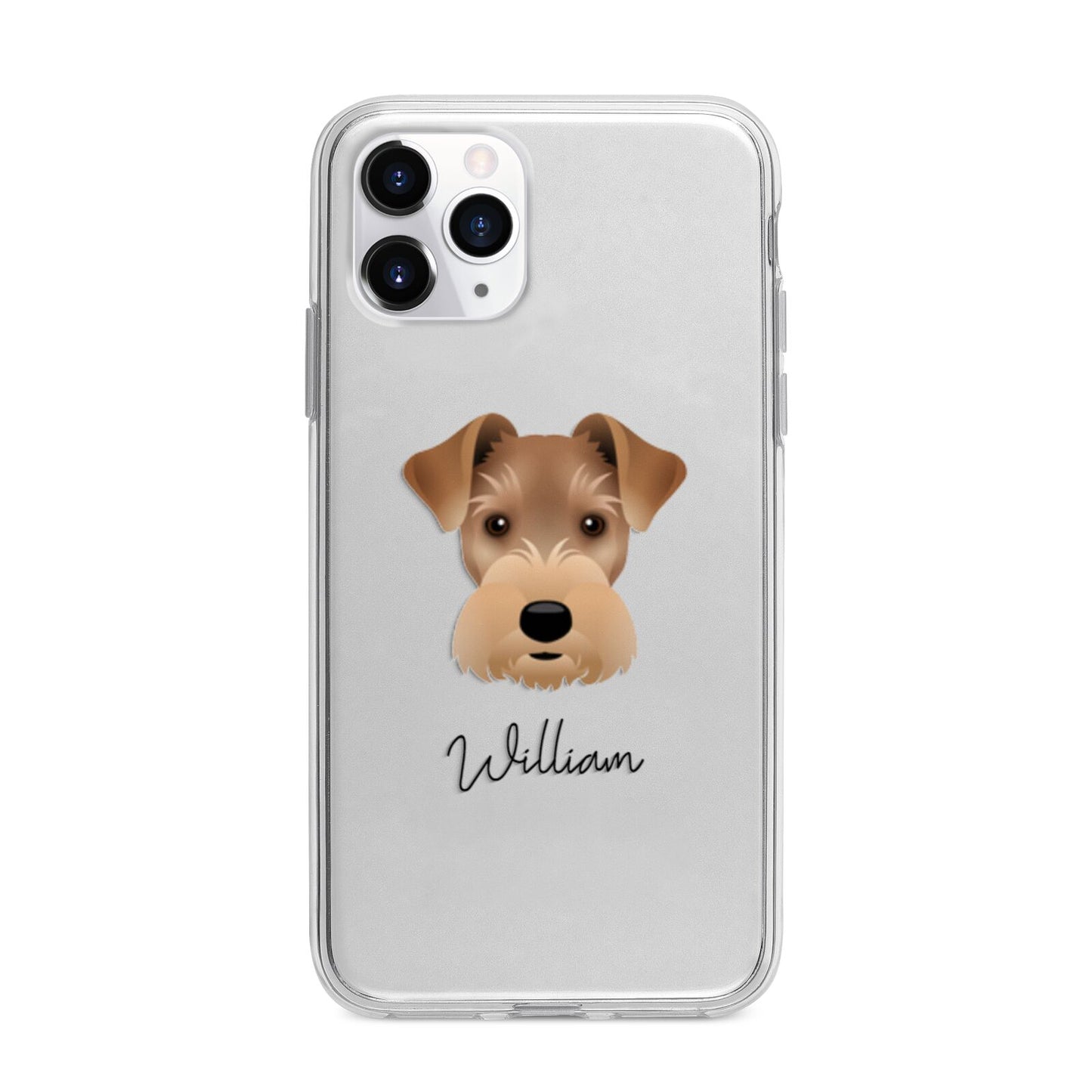 Welsh Terrier Personalised Apple iPhone 11 Pro in Silver with Bumper Case