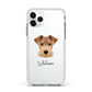 Welsh Terrier Personalised Apple iPhone 11 Pro in Silver with White Impact Case