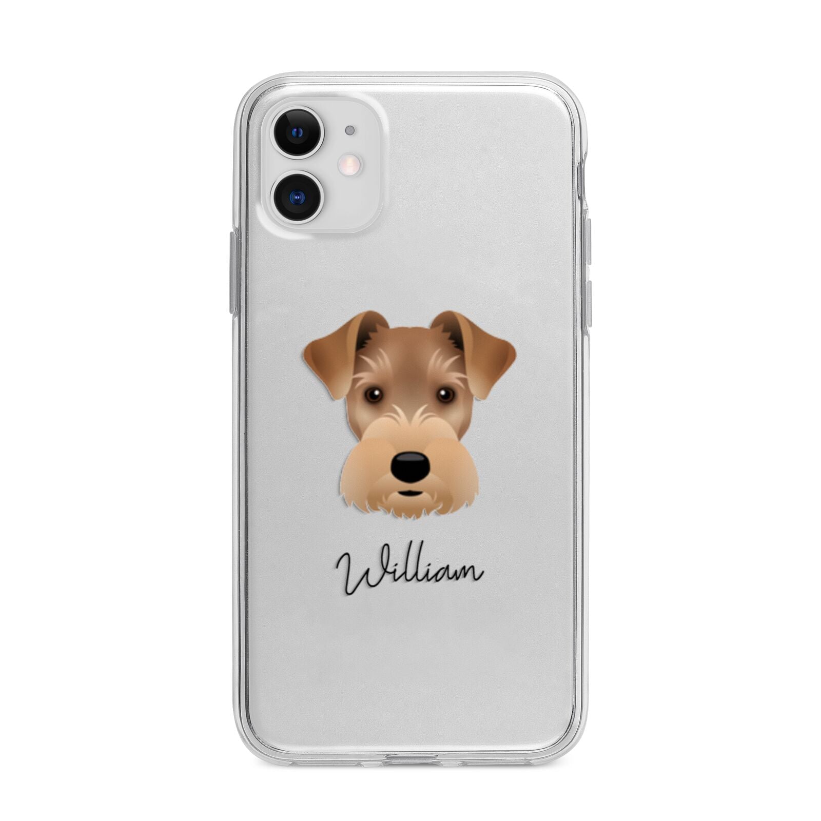 Welsh Terrier Personalised Apple iPhone 11 in White with Bumper Case