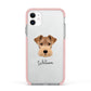 Welsh Terrier Personalised Apple iPhone 11 in White with Pink Impact Case