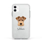 Welsh Terrier Personalised Apple iPhone 11 in White with White Impact Case