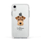 Welsh Terrier Personalised Apple iPhone XR Impact Case White Edge on Silver Phone