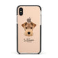 Welsh Terrier Personalised Apple iPhone Xs Impact Case Black Edge on Gold Phone