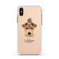 Welsh Terrier Personalised Apple iPhone Xs Impact Case White Edge on Gold Phone