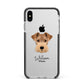 Welsh Terrier Personalised Apple iPhone Xs Max Impact Case Black Edge on Silver Phone