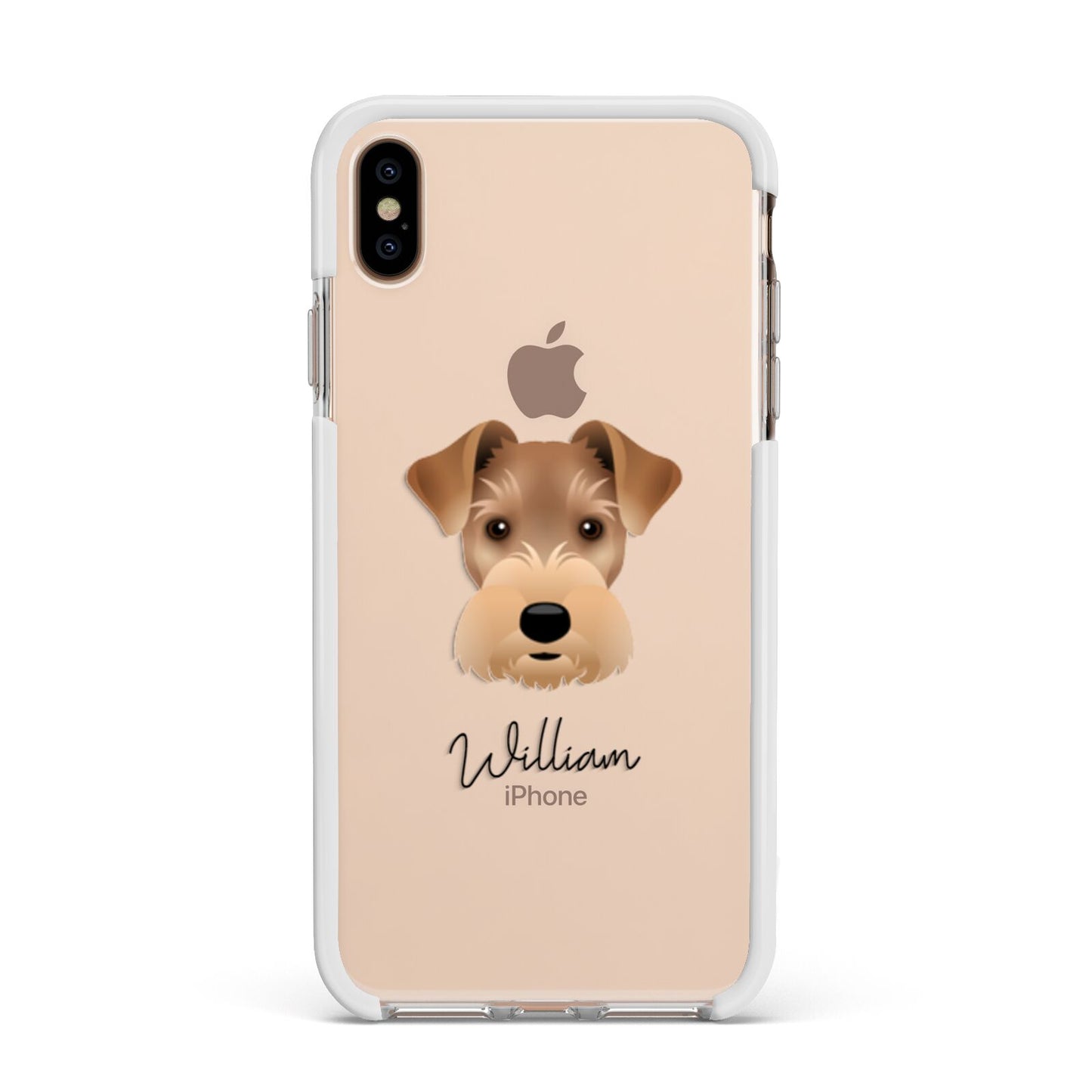 Welsh Terrier Personalised Apple iPhone Xs Max Impact Case White Edge on Gold Phone