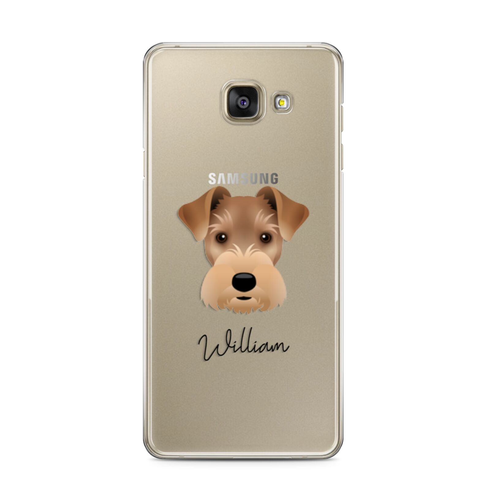 Welsh Terrier Personalised Samsung Galaxy A3 2016 Case on gold phone