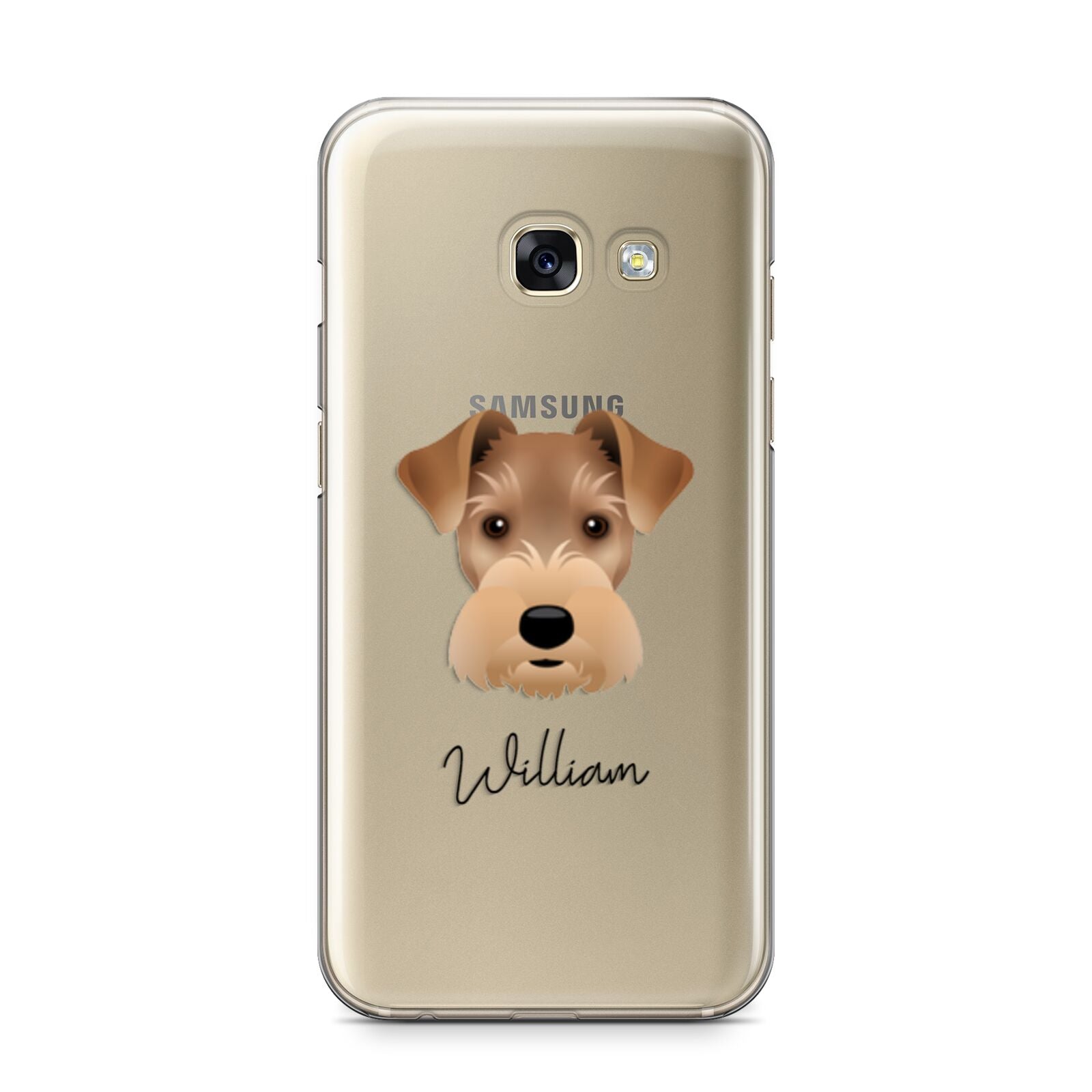 Welsh Terrier Personalised Samsung Galaxy A3 2017 Case on gold phone