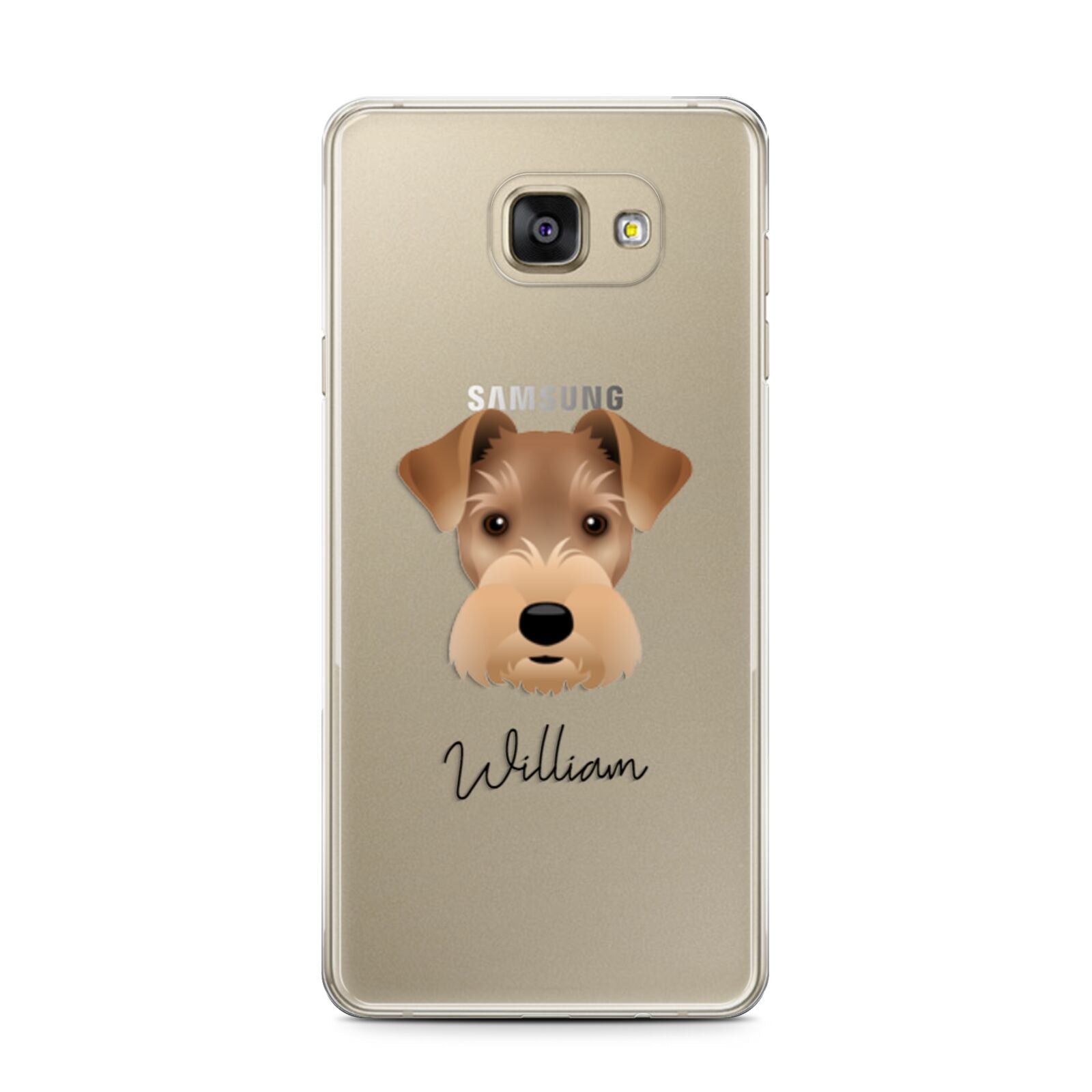 Welsh Terrier Personalised Samsung Galaxy A7 2016 Case on gold phone