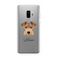 Welsh Terrier Personalised Samsung Galaxy S9 Plus Case on Silver phone