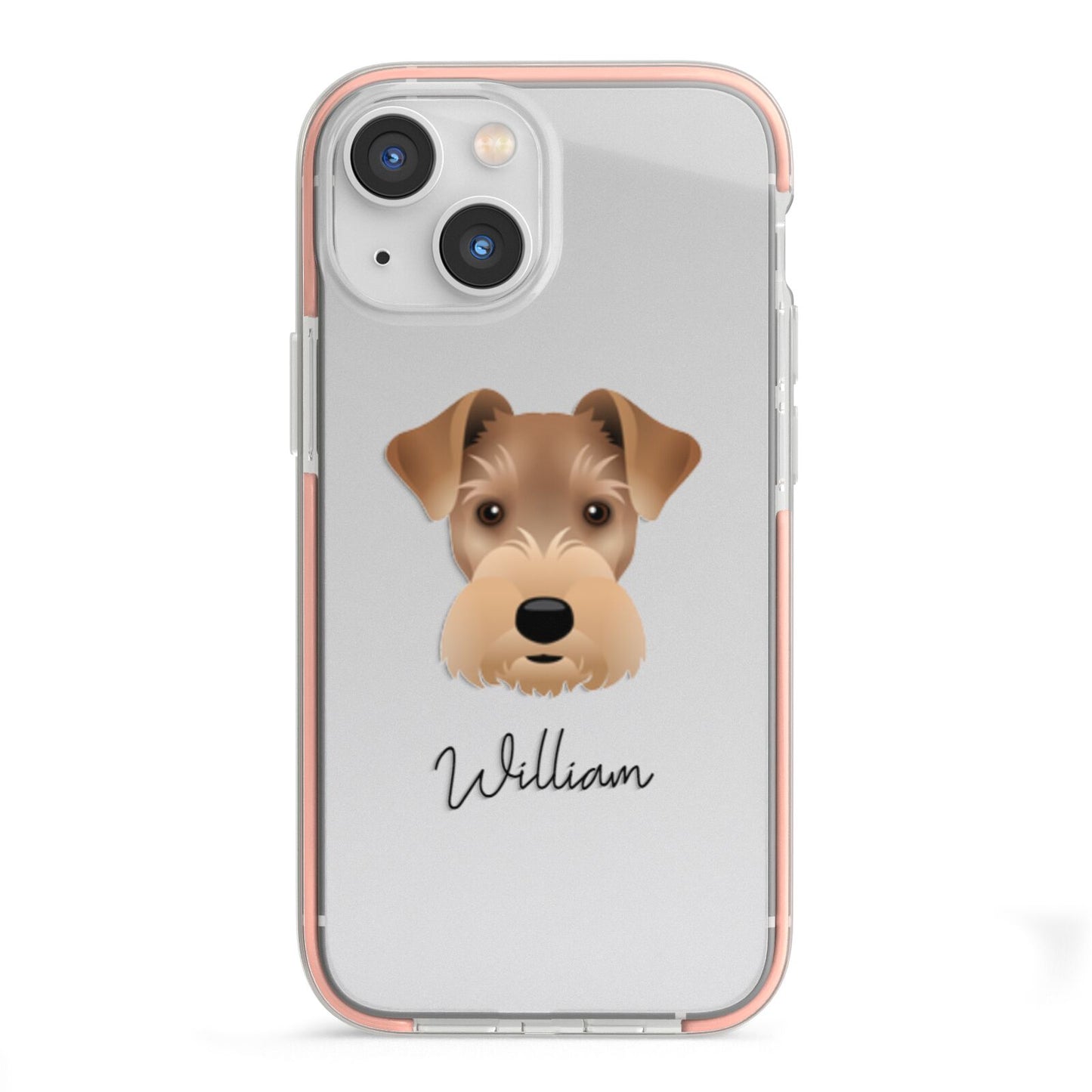 Welsh Terrier Personalised iPhone 13 Mini TPU Impact Case with Pink Edges