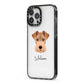 Welsh Terrier Personalised iPhone 13 Pro Max Black Impact Case Side Angle on Silver phone