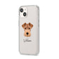 Welsh Terrier Personalised iPhone 14 Clear Tough Case Starlight Angled Image