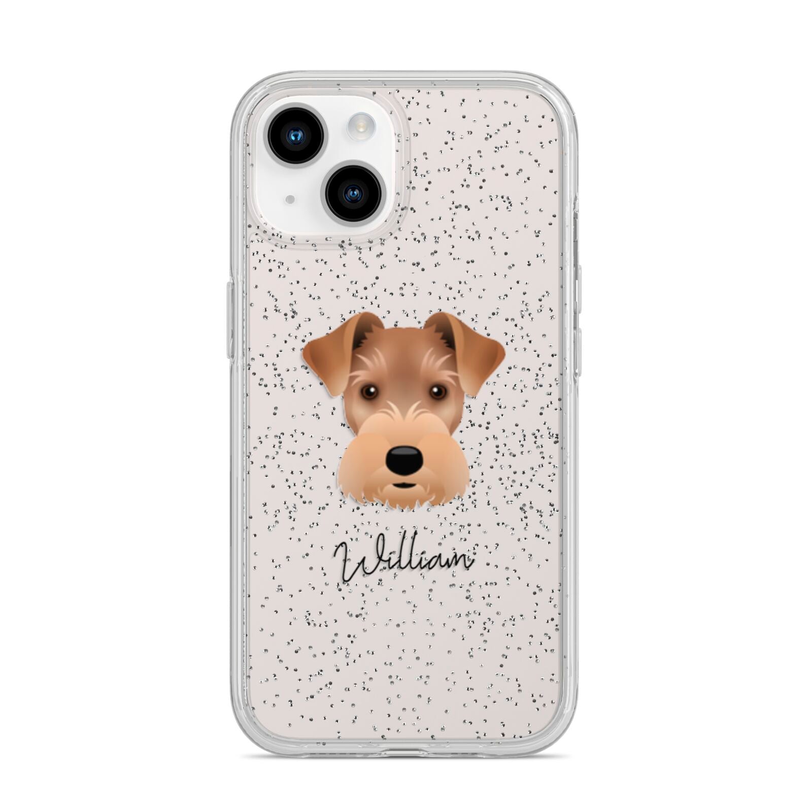 Welsh Terrier Personalised iPhone 14 Glitter Tough Case Starlight