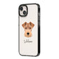 Welsh Terrier Personalised iPhone 14 Plus Black Impact Case Side Angle on Silver phone