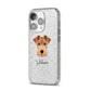 Welsh Terrier Personalised iPhone 14 Pro Glitter Tough Case Silver Angled Image