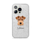 Welsh Terrier Personalised iPhone 14 Pro Glitter Tough Case Silver