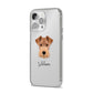 Welsh Terrier Personalised iPhone 14 Pro Max Clear Tough Case Silver Angled Image
